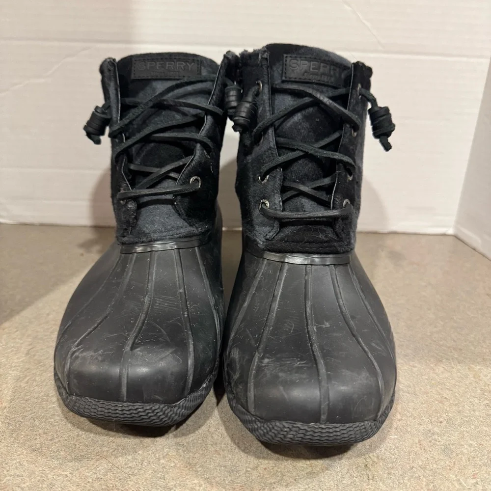 Sperry Top-Sider Saltwater Plaid Women’s Duck Boots Size 8 Waterproof Rain Boots